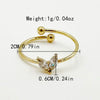 Wholesale Minimalist Stainless Steel Open Ring With Flower Leaves Fishtail Radish And Heart Shape Electroplated