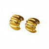 Wholesale Minimalist Stainless Steel Pleated Irregular Earrings With Electroplating