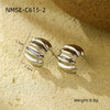 Wholesale Minimalist Stainless Steel Pleated Irregular Earrings With Electroplating