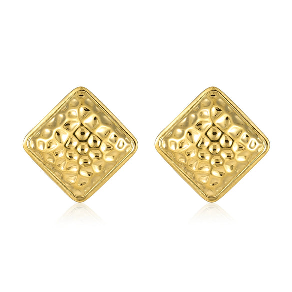 Wholesale Minimalist Stainless Steel Square Earrings With Electroplating For Women