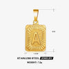 Wholesale Minimalist Stainless Steel Square Letter Pendant Necklace Accessories