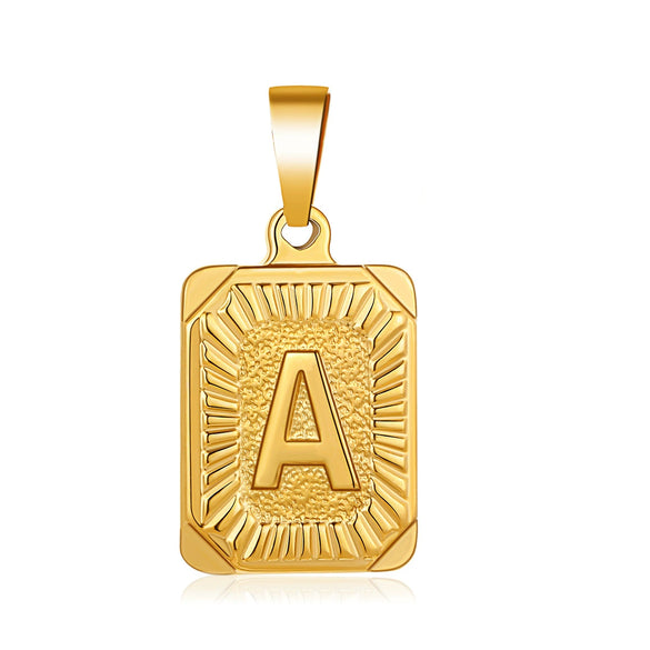 Wholesale Minimalist Stainless Steel Square Letter Pendant Necklace Accessories
