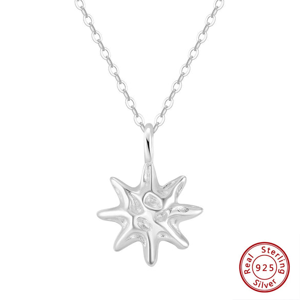 Wholesale Minimalist Star Shape Silver 925 Sterling Silver Pendant Necklace With O Chain And Electroplating Treatment For Women