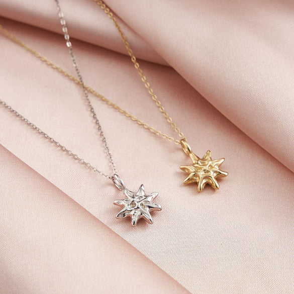 Wholesale Minimalist Star Shape Silver 925 Sterling Silver Pendant Necklace With O Chain And Electroplating Treatment For Women
