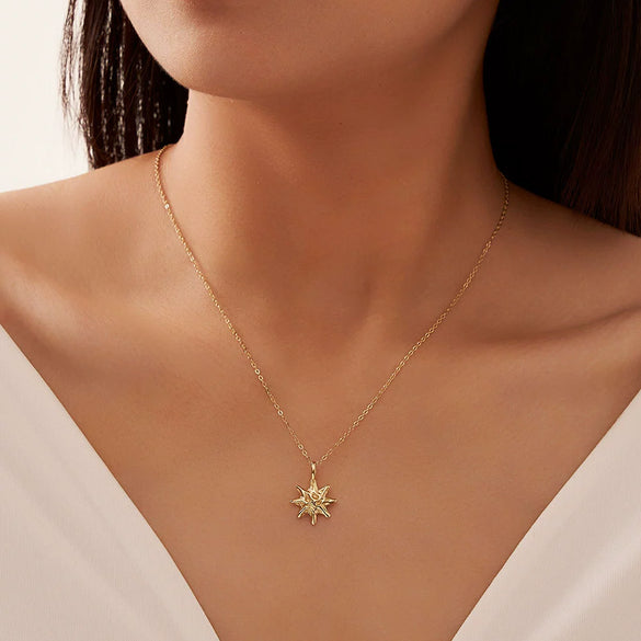 Wholesale Minimalist Star Shape Silver 925 Sterling Silver Pendant Necklace With O Chain And Electroplating Treatment For Women