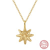 Wholesale Minimalist Star Shape Silver 925 Sterling Silver Pendant Necklace With O Chain And Electroplating Treatment For Women