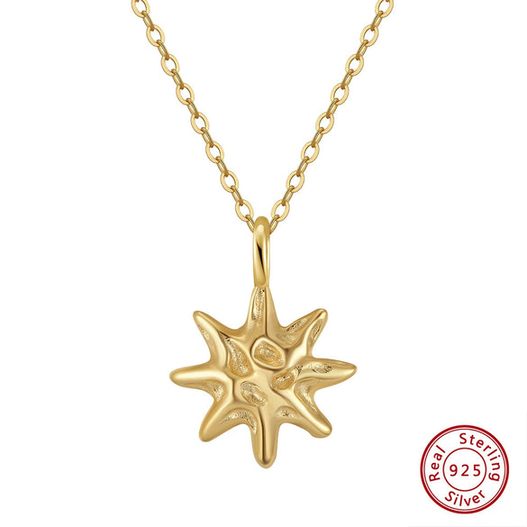 Wholesale Minimalist Star Shape Silver 925 Sterling Silver Pendant Necklace With O Chain And Electroplating Treatment For Women