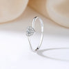 Wholesale Minimalist 925 Sterling Silver Heartshaped Ring Electroplated For Women