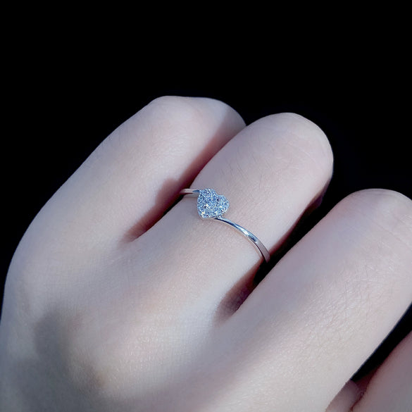 Wholesale Minimalist 925 Sterling Silver Heartshaped Ring Electroplated For Women