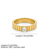 Wholesale Minimalist Style Electroplated Line Pattern Titanium Steel Ring Jewelry