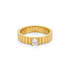 Wholesale Minimalist Style Electroplated Line Pattern Titanium Steel Ring Jewelry