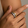 Wholesale Minimalist Style Electroplated Line Pattern Titanium Steel Ring Jewelry
