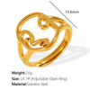 Wholesale Minimalist Style Geometric Line Ring 316L Stainless Steel Electroplated Women's