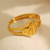 Wholesale Minimalist Style Geometric Line Ring 316L Stainless Steel Electroplated Women's