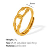Wholesale Minimalist Style Geometric Line Ring 316L Stainless Steel Electroplated Women's