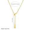 Wholesale Minimalist Style Stainless Steel Water Drop Pendant Necklace With Snake Bone Chain And Electroplating Design For Women