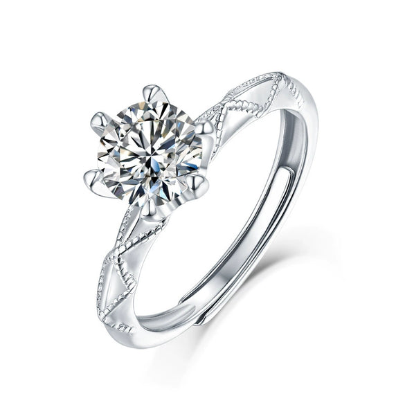 Wholesale Minimalist Sweet Style S925 Silver Ring With Labgrown Diamond And 18K Gold Design