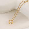 Wholesale Minimalist Three Dimensional Hollow Square Titanium Steel Necklace For Women With Smart Zircon And Geometric Design O Chain