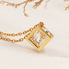 Wholesale Minimalist Three Dimensional Hollow Square Titanium Steel Necklace For Women With Smart Zircon And Geometric Design O Chain