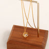 Wholesale Minimalist Three Dimensional Hollow Square Titanium Steel Necklace For Women With Smart Zircon And Geometric Design O Chain