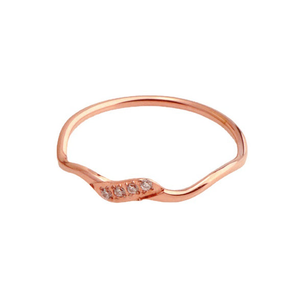 Wholesale Minimalist Titanium Steel Drop Shape Diamond Ring With Electroplating For Female