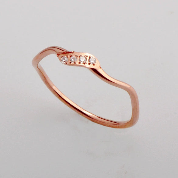 Wholesale Minimalist Titanium Steel Drop Shape Diamond Ring With Electroplating For Female