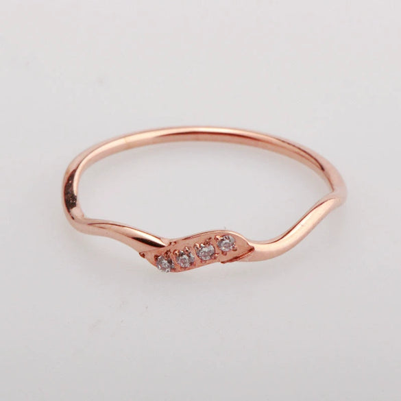 Wholesale Minimalist Titanium Steel Drop Shape Diamond Ring With Electroplating For Female