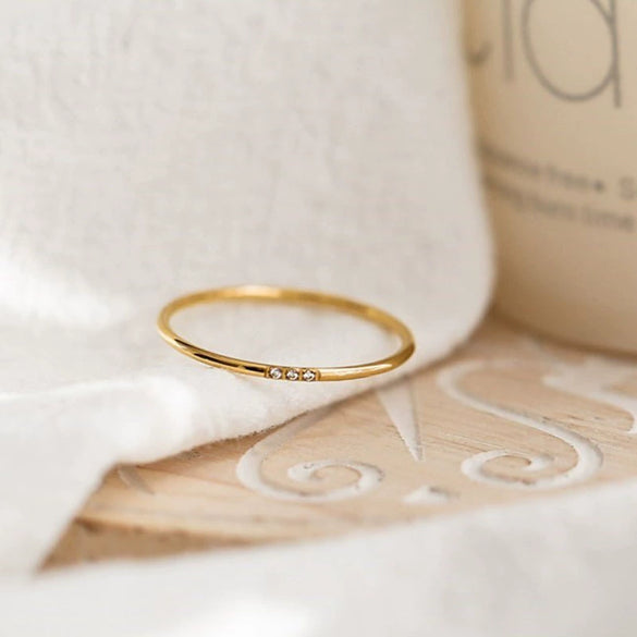 Wholesale Minimalist Titanium Steel Ring With Diamond For Women Cool Niche Design Geometric Electroplated Index Finger Tail Ring Fashion Internet Trendy Jewelry