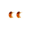 Wholesale Minimalist Translucent Resin Electroplated Geometric Cshaped Stud Earrings For Women