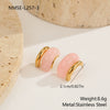 Wholesale Minimalist Translucent Resin Electroplated Geometric Cshaped Stud Earrings For Women