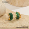 Wholesale Minimalist Translucent Resin Electroplated Geometric Cshaped Stud Earrings For Women