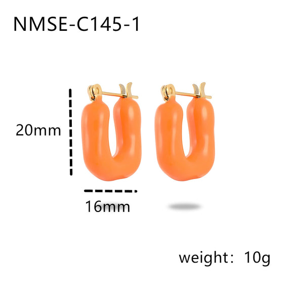 Wholesale Minimalist Ushaped Electroplated Stainless Steel Earrings For Women
