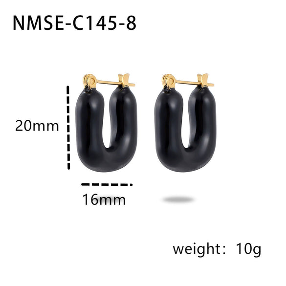 Wholesale Minimalist Ushaped Electroplated Stainless Steel Earrings For Women