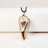 Wholesale Minimalist Waxed Leather Rope Natural Conch Shell Necklaces With Electroplated Gold Edge