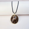 Wholesale Minimalist Waxed Leather Rope Natural Conch Shell Necklaces With Electroplated Gold Edge