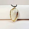 Wholesale Minimalist Waxed Leather Rope Natural Conch Shell Necklaces With Electroplated Gold Edge