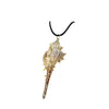Wholesale Minimalist Waxed Leather Rope Natural Conch Shell Necklaces With Electroplated Gold Edge