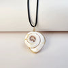 Wholesale Minimalist Waxed Leather Rope Natural Conch Shell Necklaces With Electroplated Gold Edge