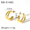Wholesale Minimalist Women's Stainless Steel 18K Gold Plated Linear Multilayer C Shaped Hollow Tube Geometric Earrings With Vacuum Plating In Furnace