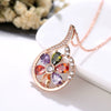 Wholesale Minimalist Women's Zircon Necklace Set With Flower Pattern Rose Gold Electroplated Box Chain For Bridal Use