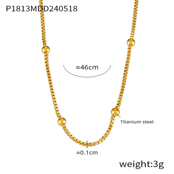 Wholesale Minimalistic Geometric 316L Stainless Steel Goldplated Necklace With Variety Of Chains