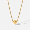 Wholesale Minimalistic Gold Ball Pendant Necklace With Box Chain Stainless Steel Geometric Design Electroplating For Women