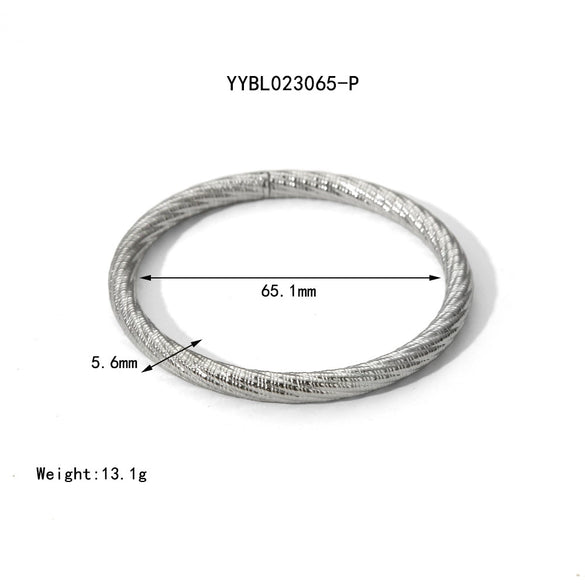Wholesale Minimalistic Spiral Design Stainless Steel Bracelet Jewelry With Vacuum Real Gold Electroplating In Pvd Furnace