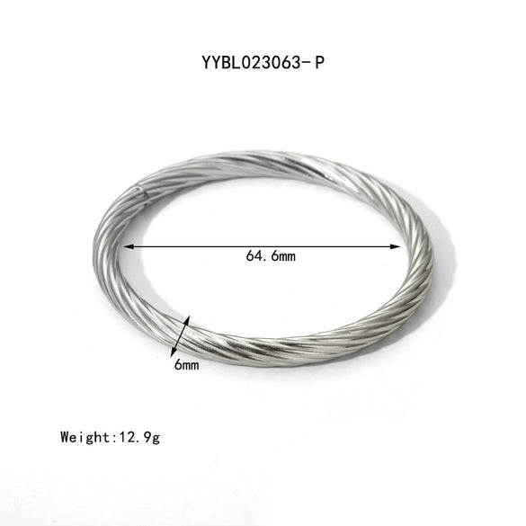 Wholesale Minimalistic Spiral Design Stainless Steel Bracelet Jewelry With Vacuum Real Gold Electroplating In Pvd Furnace