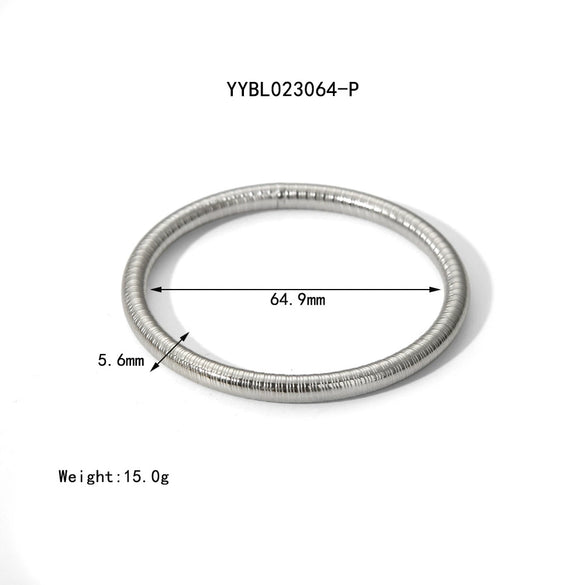 Wholesale Minimalistic Spiral Design Stainless Steel Bracelet Jewelry With Vacuum Real Gold Electroplating In Pvd Furnace