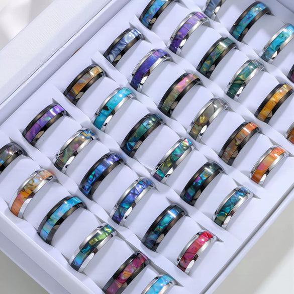 Wholesale Mixed Batch Geometric Titanium Steel Rings For Men And Women With Electroplating And Various Colors