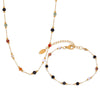 Wholesale Mixed Natural Stone Beaded Necklace And Exquisite Temperament Titanium Steel 18K Gold Plated Electroplated Bracelet For Women