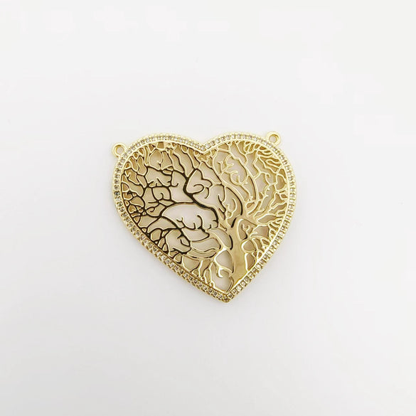 Wholesale Mixed Style Hollow Heart Tree Of Life Coconut Tree Series 18K Gold Plated Copper Pendant Diy Bracelet Necklace Accessories