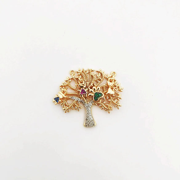 Wholesale Mixed Style Hollow Heart Tree Of Life Coconut Tree Series 18K Gold Plated Copper Pendant Diy Bracelet Necklace Accessories