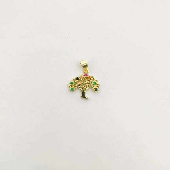 Wholesale Mixed Style Hollow Heart Tree Of Life Coconut Tree Series 18K Gold Plated Copper Pendant Diy Bracelet Necklace Accessories